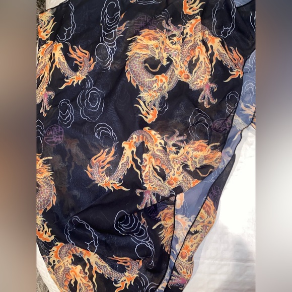 NEVER WORN 3 piece swim set with dragon skirt cover up and dragon bikini - Picture 3 of 5